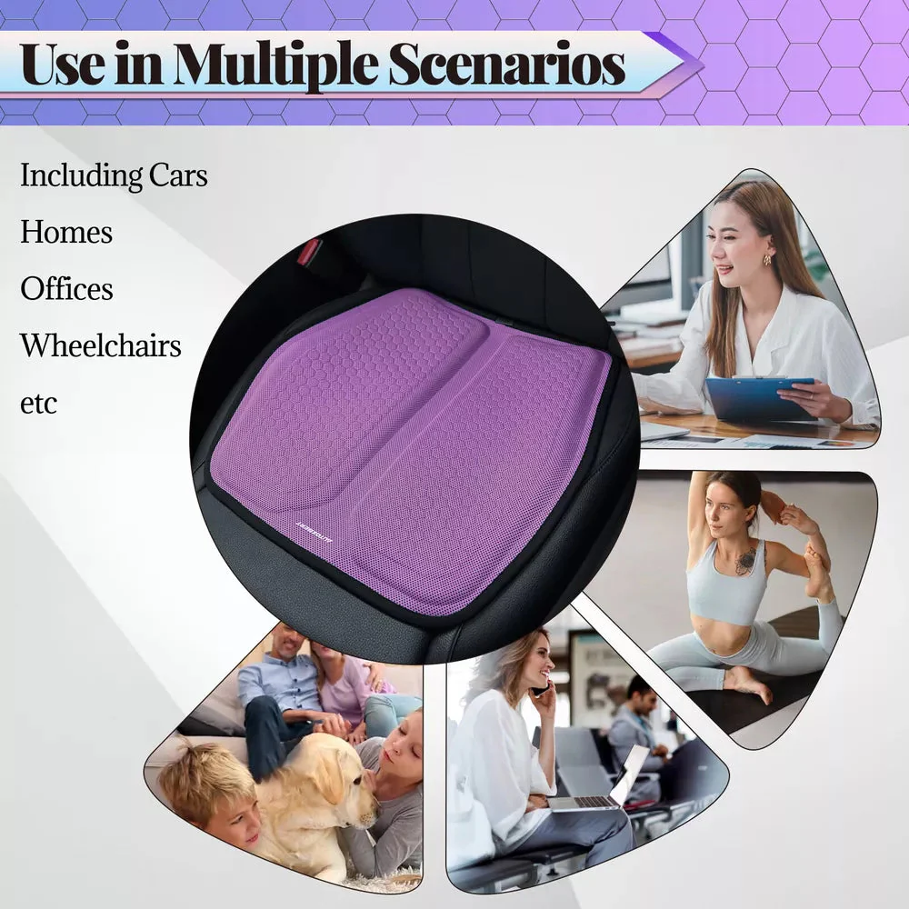 Car Seat Cushion with Breathable Cool Gel - Universal and Multifunctional, Provides Pressure Relief for Back and Tailbone Pain - Image 6