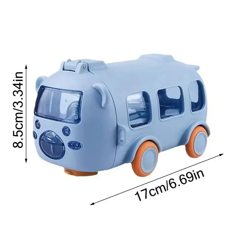 Cartoon Toy Bus Water Bottle with Straw - Image 3