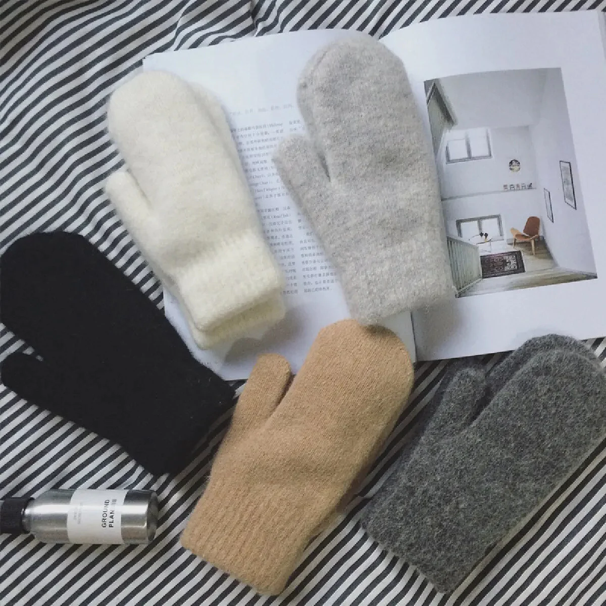 Cashmere Knit Mittens Winter for Women - Image 2