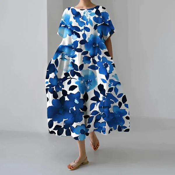 Casual and elegant dress with flora print - Image 11