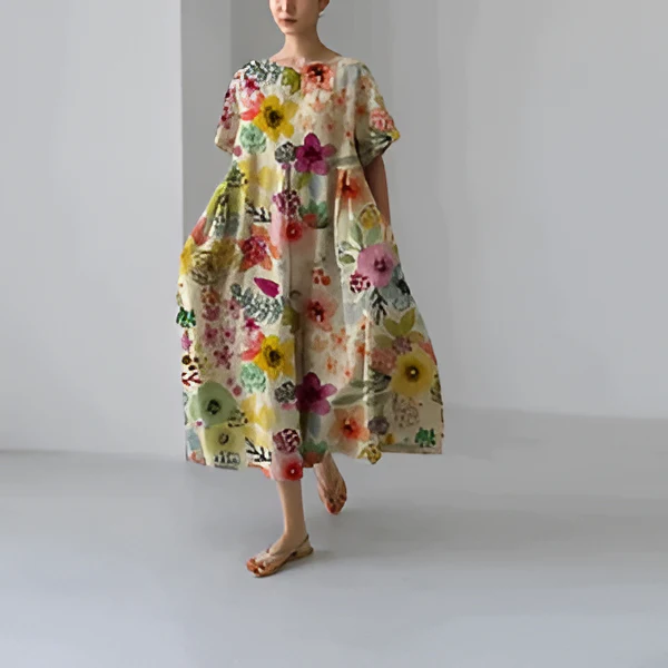 Casual and elegant dress with flora print - Image 5