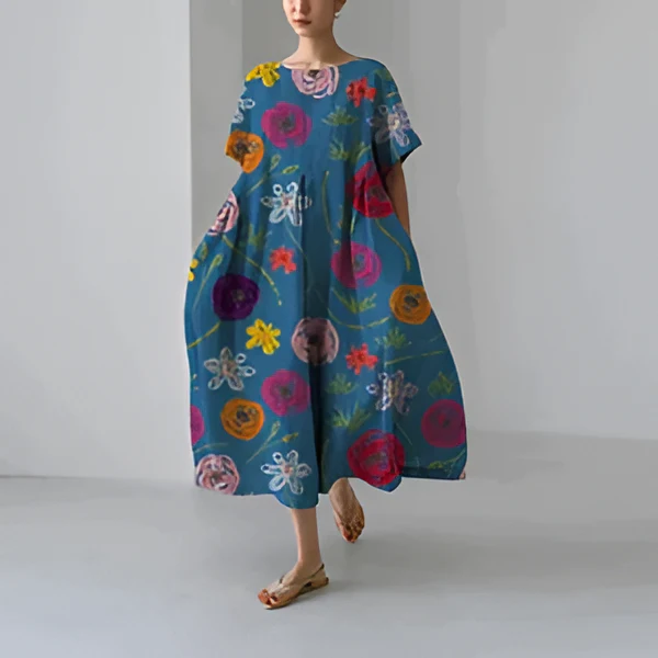 Casual and elegant dress with flora print - Image 7