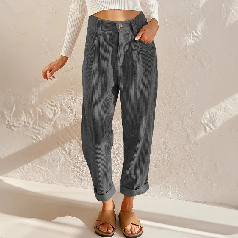 Casual Corduroy Pants For Women - Image 4