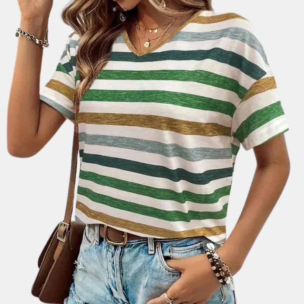 Casual Striped Women's T-shirt - Image 2