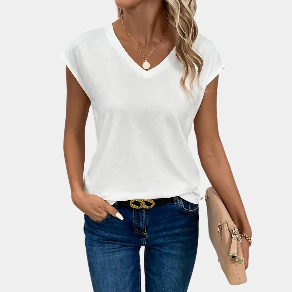 Casual Women's V-neck T-shirt - Image 4
