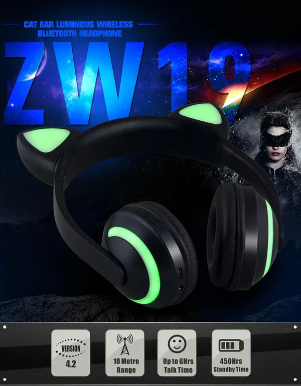 Cat Glowing Bluetooth Headphones - Image 3