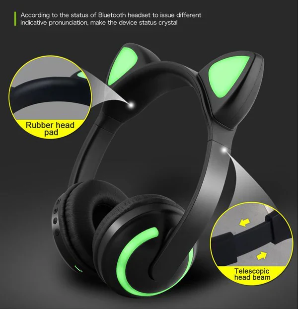 Cat Glowing Bluetooth Headphones - Image 4