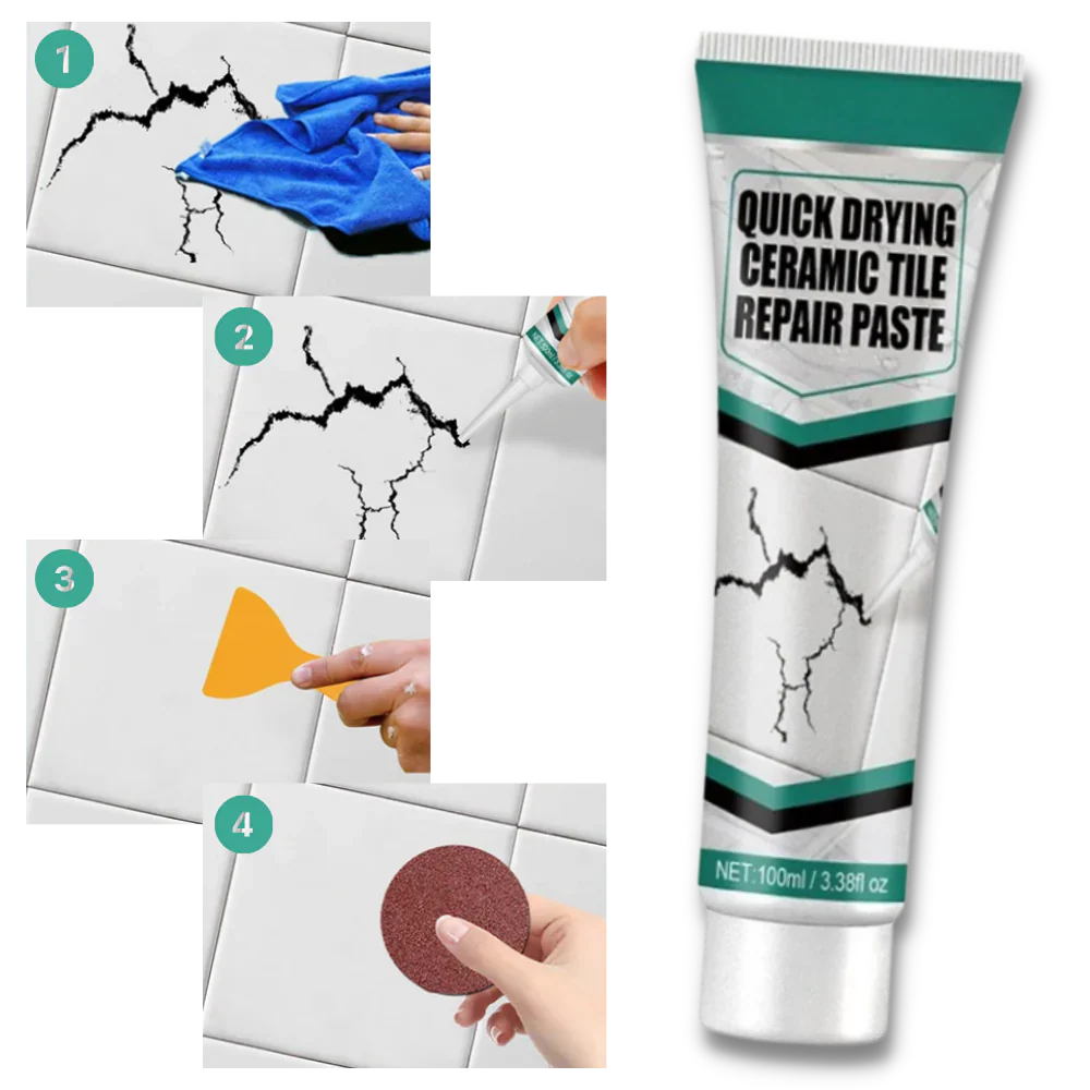 Ceramic Tile Repair Paste Kit for Cracks Chips and Surface Repair - Image 2
