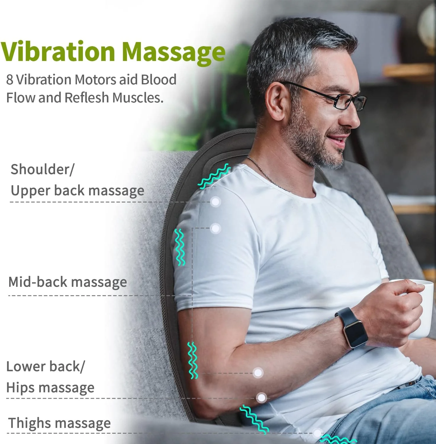 Chair And Car Seat Massage Cushion Pad With Heat - Image 4