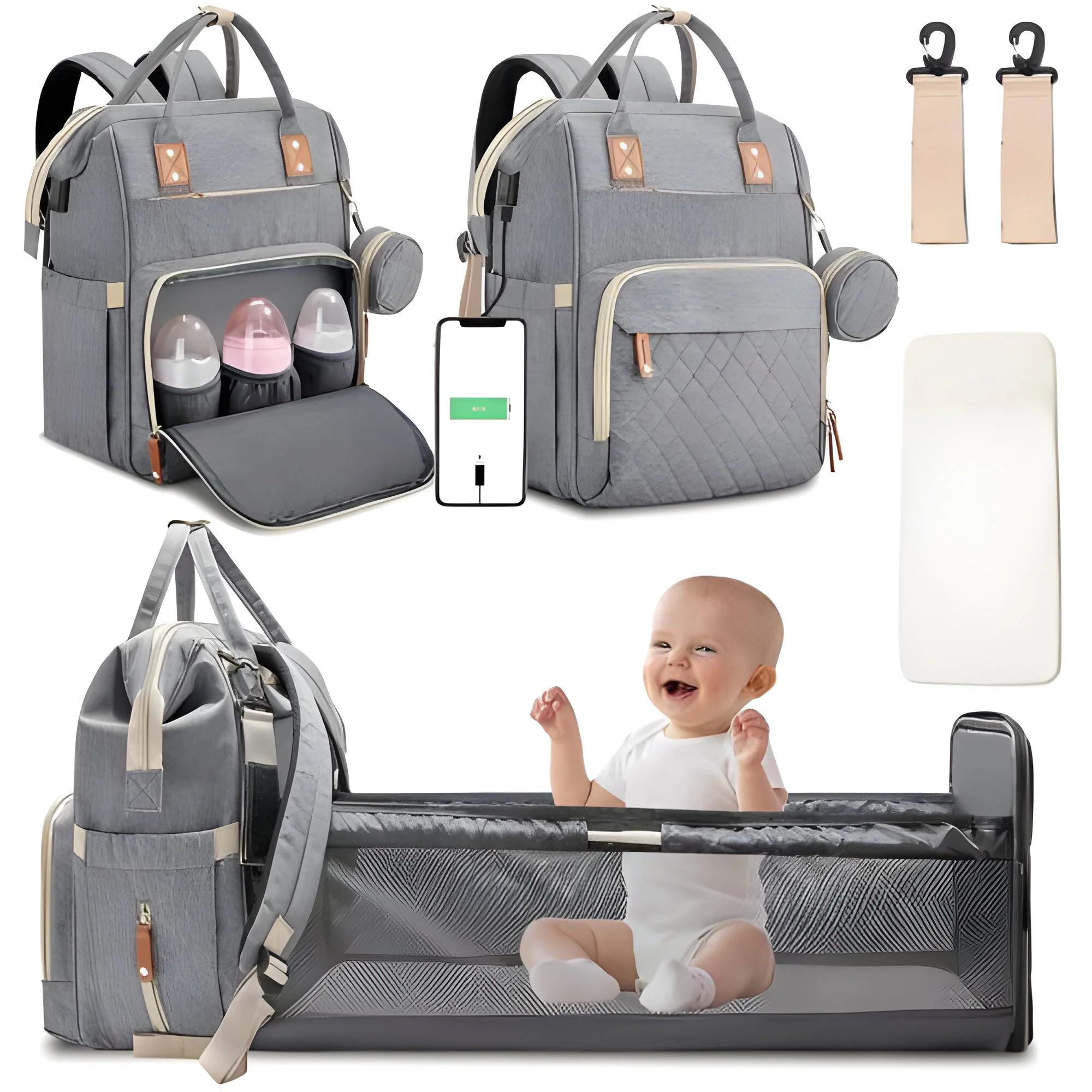 Changing bag - Travelling baby cot - Image 4