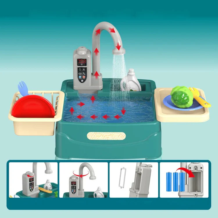 Children’s Play Kitchen with Flowing Water Feature - Image 7