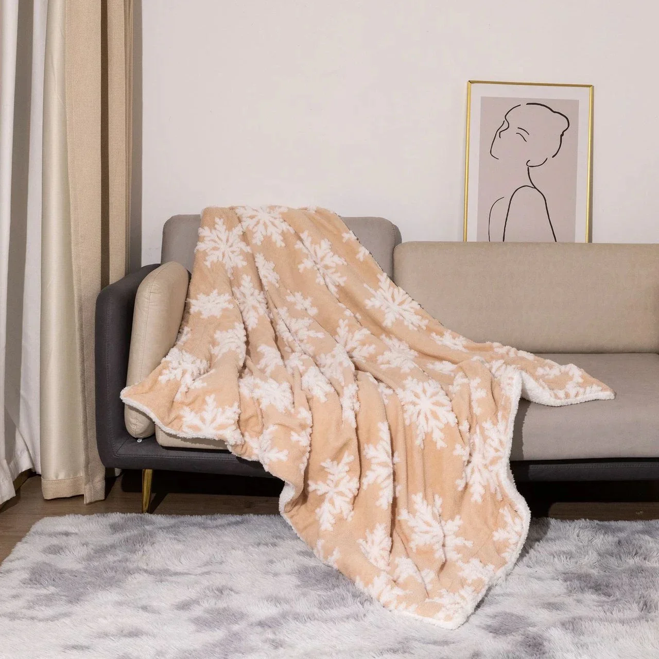 Christmas Wool Blanket Throw for Sofa and Bed - Image 4