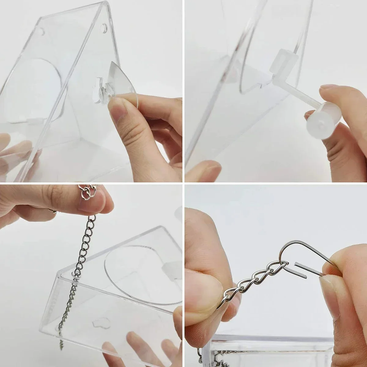 Clear Acrylic Hanging Bird Feeder for Outdoor Garden - Image 3