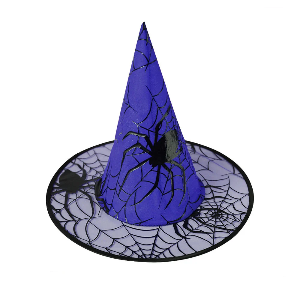 Colorful Spider Web Witch Hat Halloween Costume - Image 3
