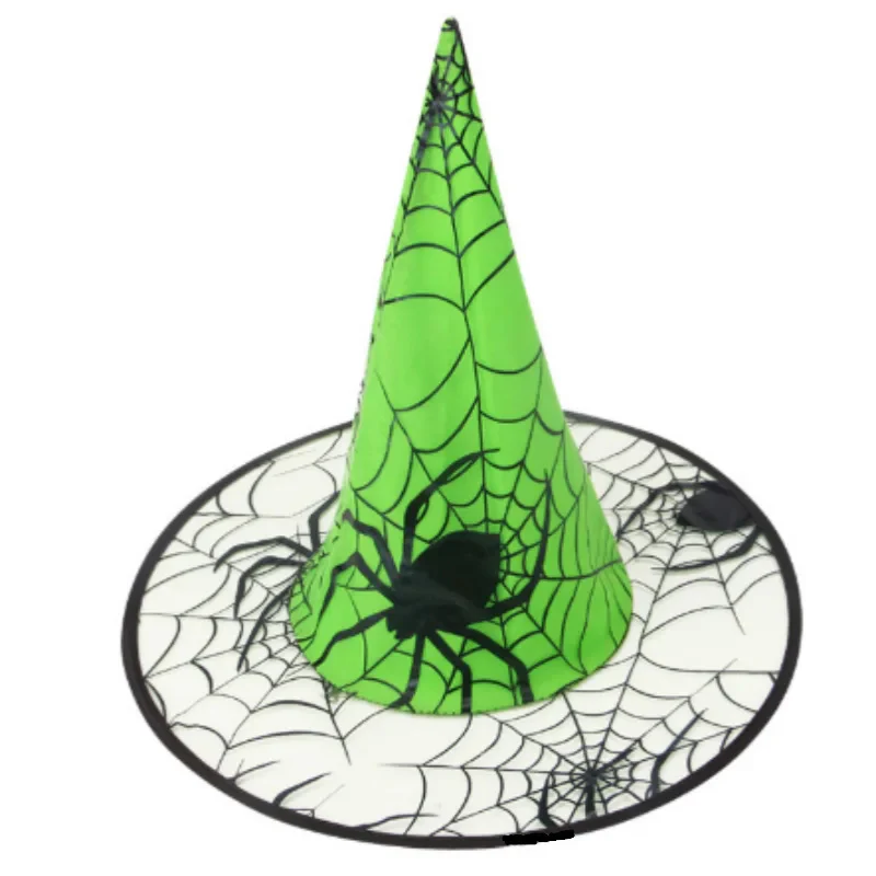 Colorful Spider Web Witch Hat Halloween Costume - Image 4