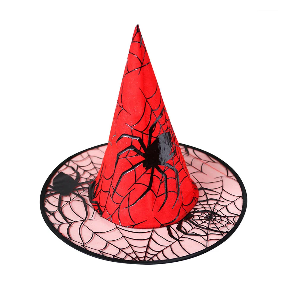 Colorful Spider Web Witch Hat Halloween Costume - Image 7