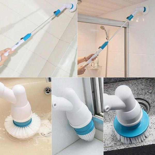 Cordless Electric Spin Scrubber with Extendable Handle Bathroom Cleaning Brush - Image 3