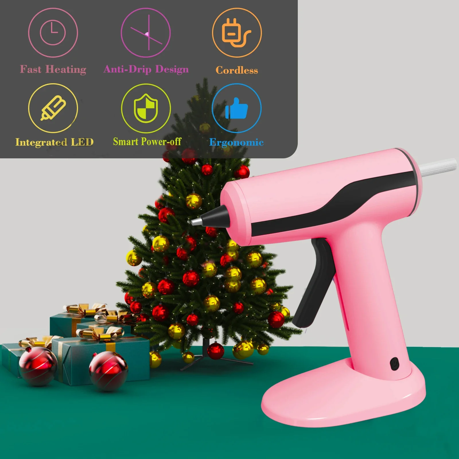 Cordless Hot Glue Gun Kit (Pink) - Image 2