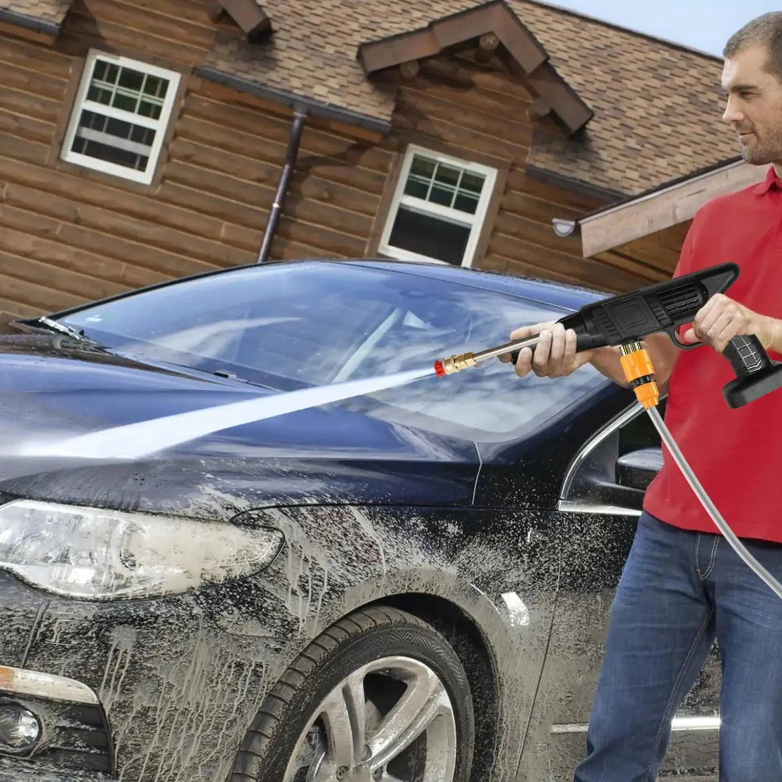 Cordless Portable High Pressure Spray Water Gun Set | Ideal for Cleaning Cars, Patios & Garden Furniture - Image 3