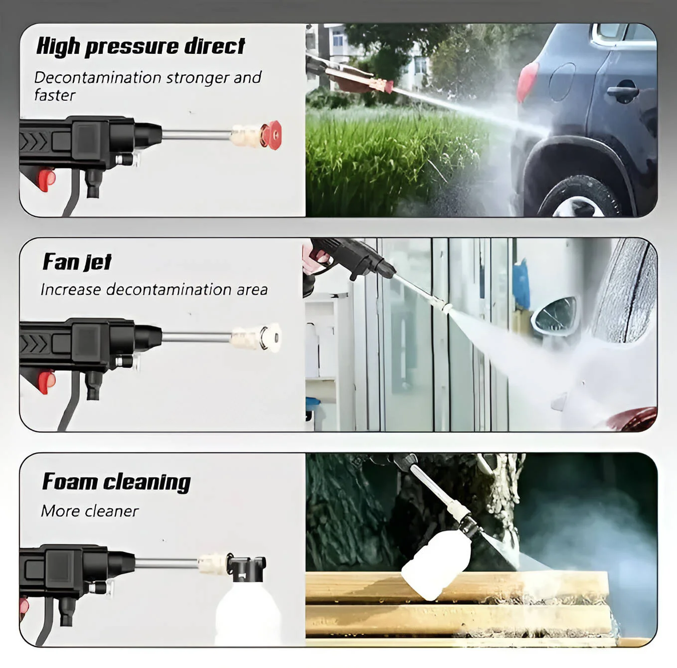 Cordless Portable High Pressure Spray Water Gun Set | Ideal for Cleaning Cars, Patios & Garden Furniture - Image 7