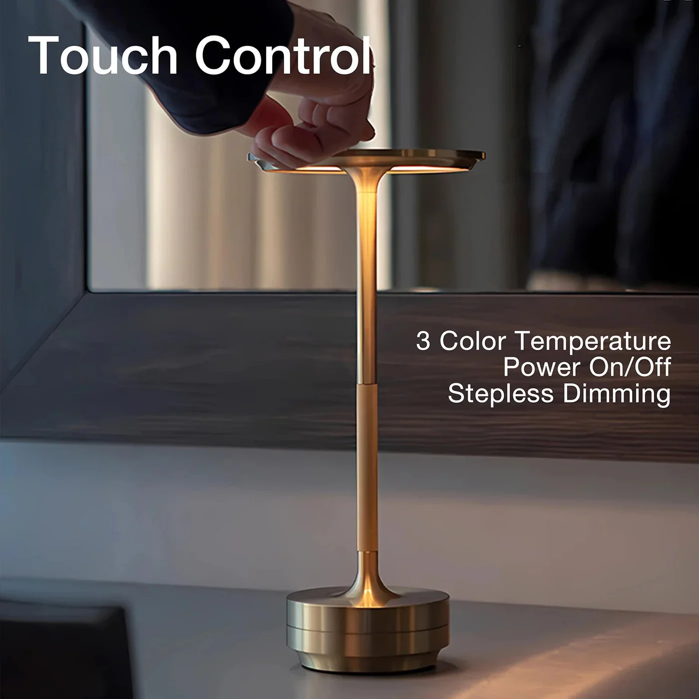 Cordless Table Lamp with Touch Control & Modern Nordic Design - Image 9
