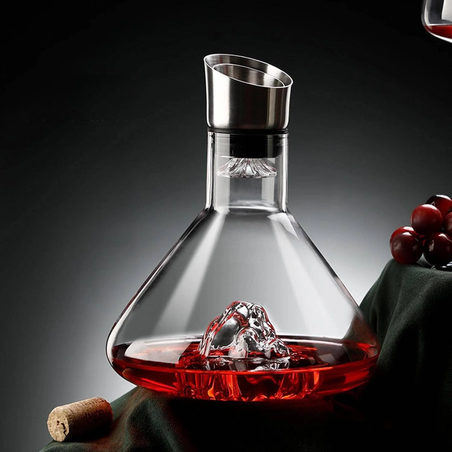 Crystal Glass Wine Decanter Aerator Carafe - Image 7