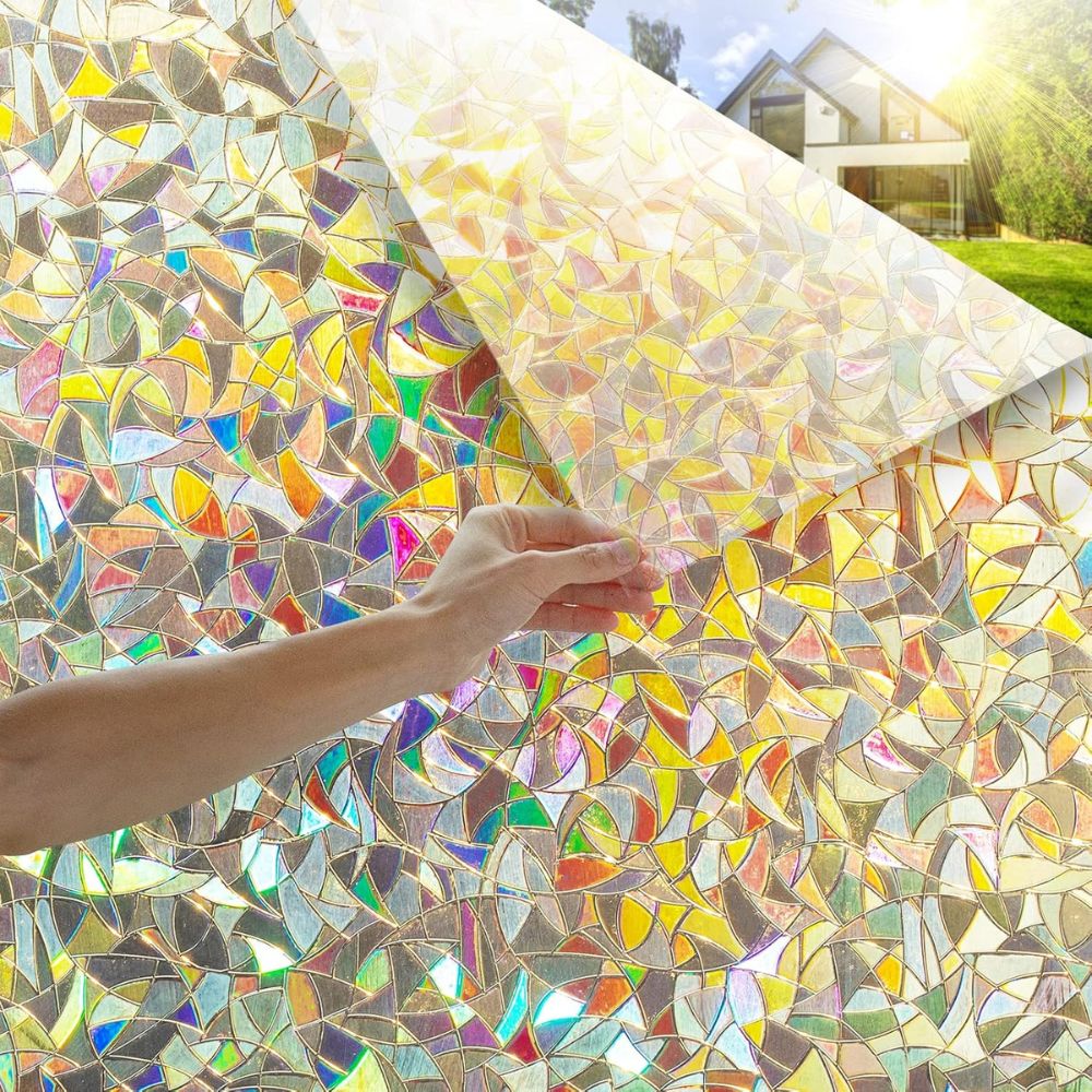 Decorative Rainbow Window Stained Glass Effect Privacy Film - Image 2