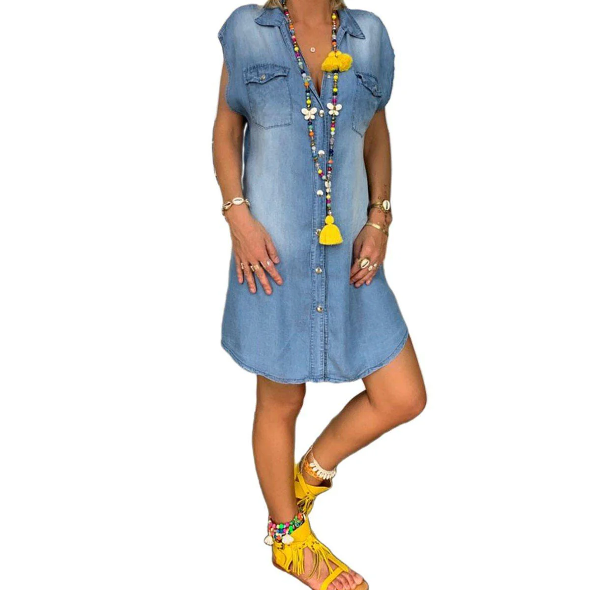 Denim Straight Dress - Image 3