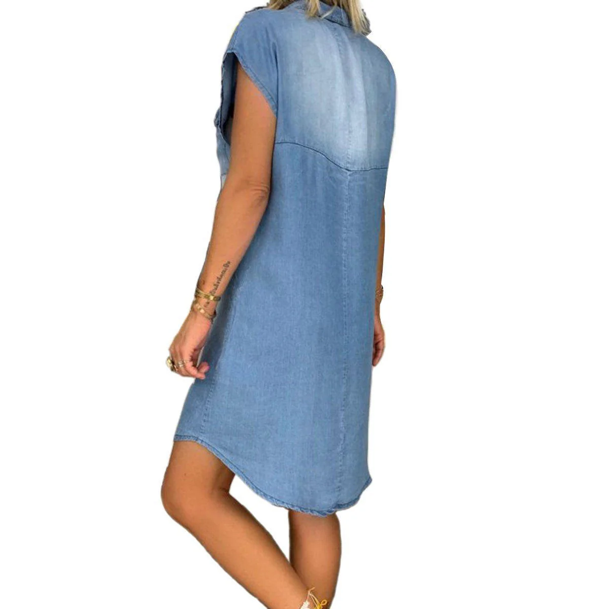 Denim Straight Dress - Image 4