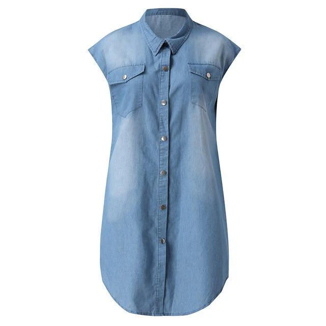 Denim Straight Dress - Image 5