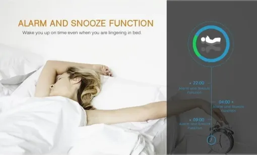 Digital Alarm Clock Smart Mirror Desktop Bedside Nightlight - Image 9