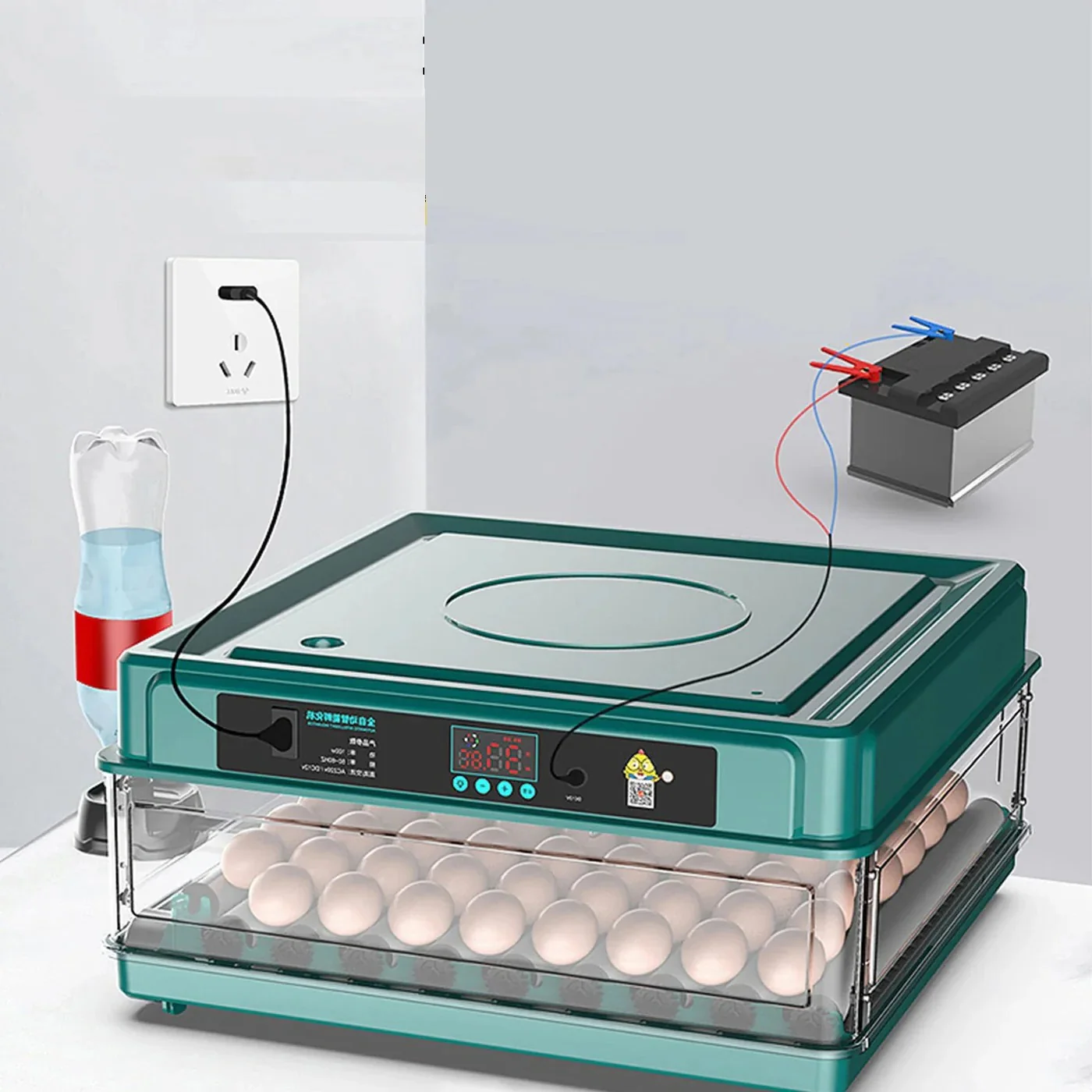 Digital Egg Incubator with Adjustable Tray - EU Plug, Light Tester & Turner for Hatching Chickens, Birds & More - Image 3