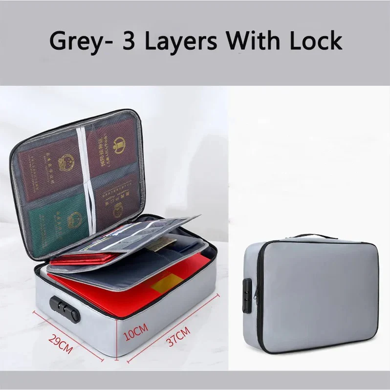 Document Organizer - Multi-Layer Safety Bag with Zipper for Cards, Files, and Travel Storage - Image 2