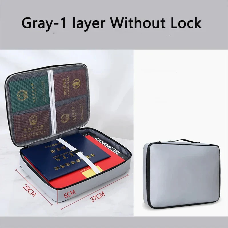Document Organizer - Multi-Layer Safety Bag with Zipper for Cards, Files, and Travel Storage - Image 4