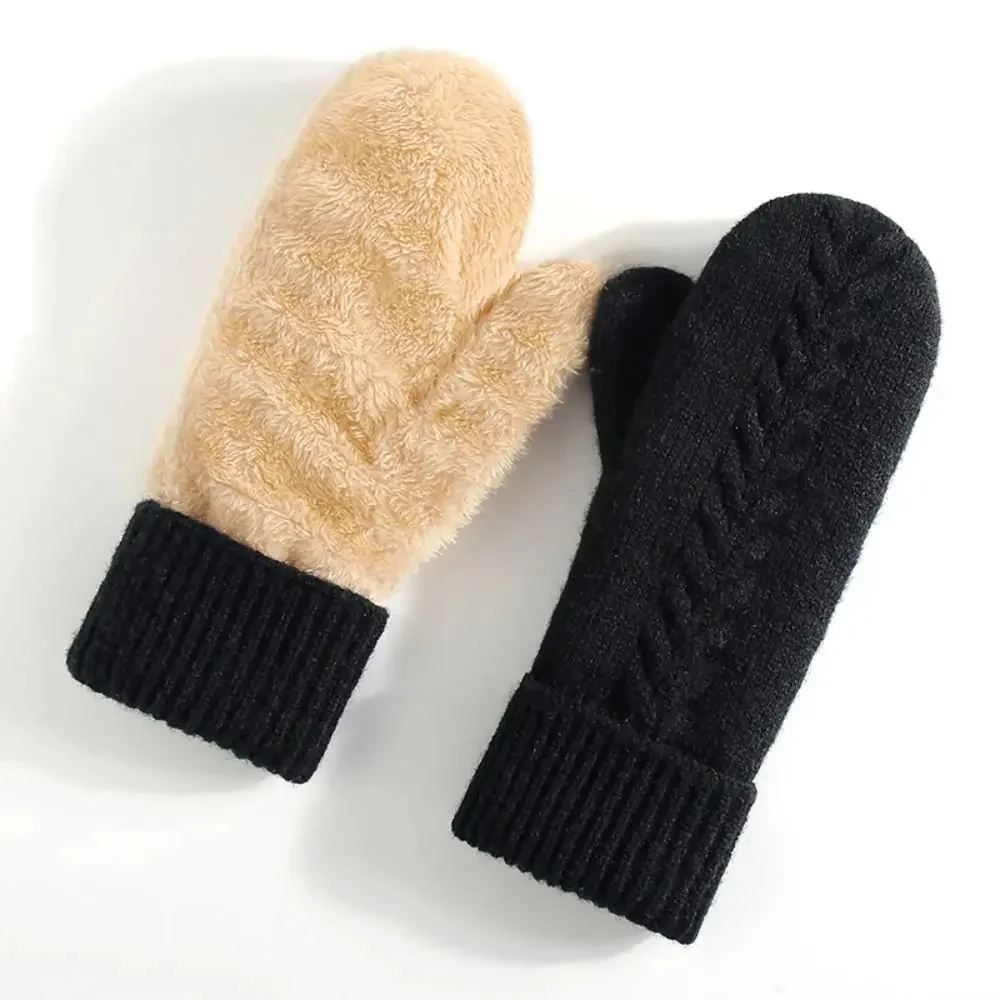 Double Layer Fleece Lined Winter Mittens - Image 2