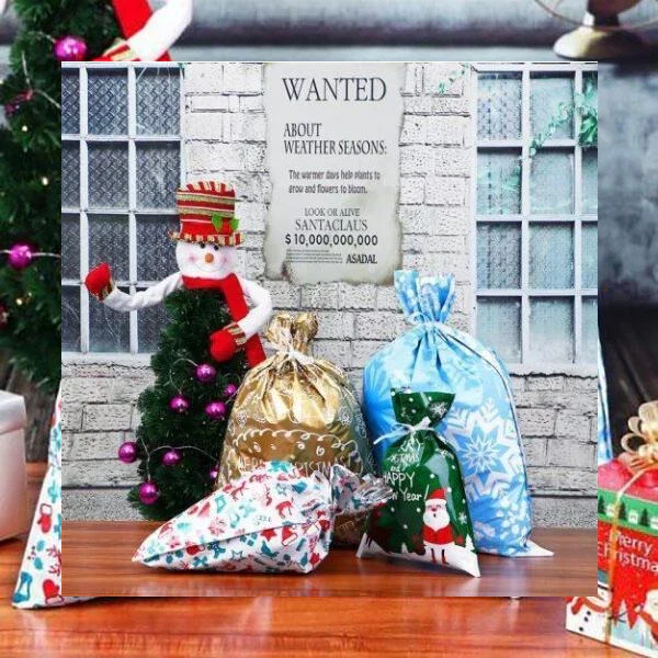Drawstring Christmas Gift Bags 15 Sets - Image 3