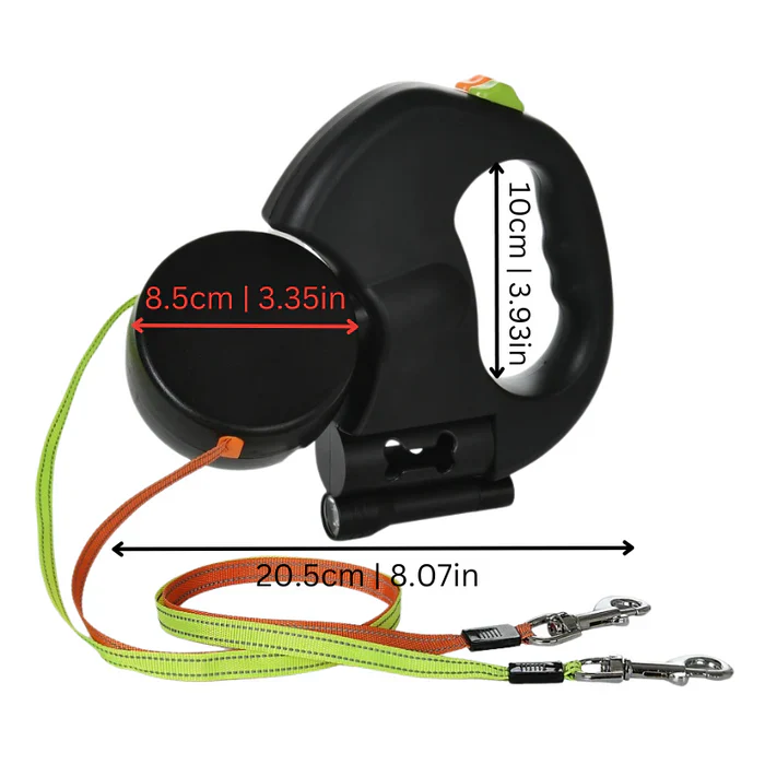 Dual Dog Leash - TangleFree - LED Light & 360° Swivel - Image 2