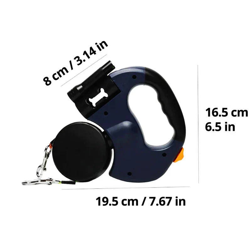 Dual Dog Leash with Flashlight & Waste Bag - Image 5