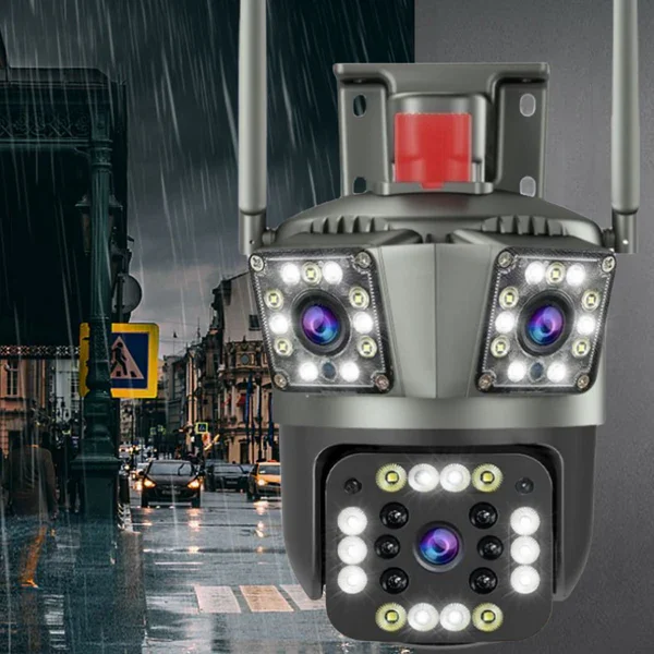 Dual Lens Outdoor Waterproof Wireless Wifi HD Triple Security Camera - Image 5