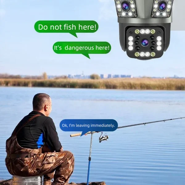 Dual Lens Outdoor Waterproof Wireless Wifi HD Triple Security Camera - Image 6