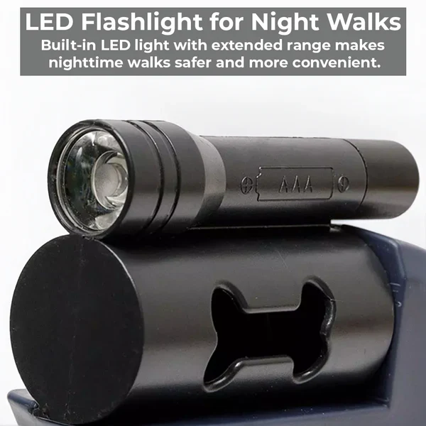 Dual Retractable Dog Leash with Flashlight & Waste Bag Holder - Image 5