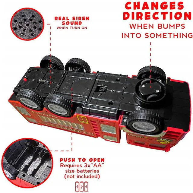 Electric Fire Engine Toy With Lights For Children - Image 3