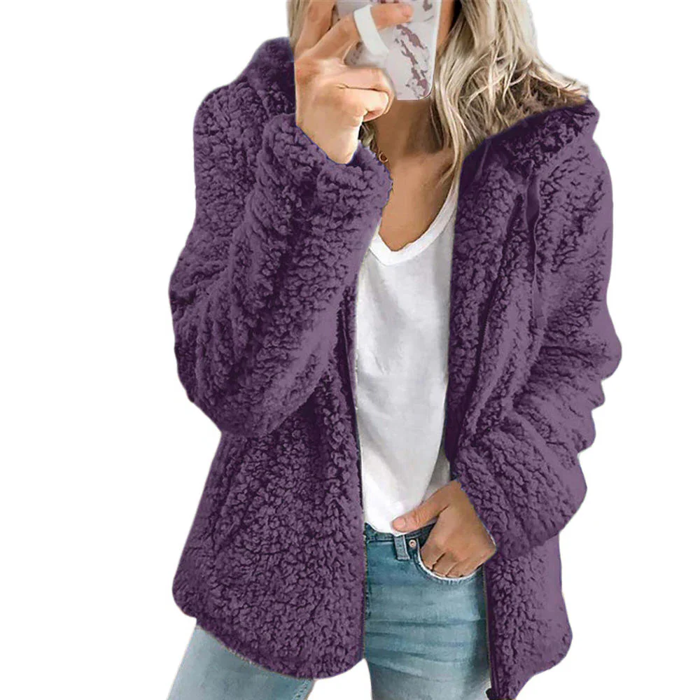Elegant Bear Teddy Fur Coat: Soft Fleece Coat with Pockets and Zipper - Image 2