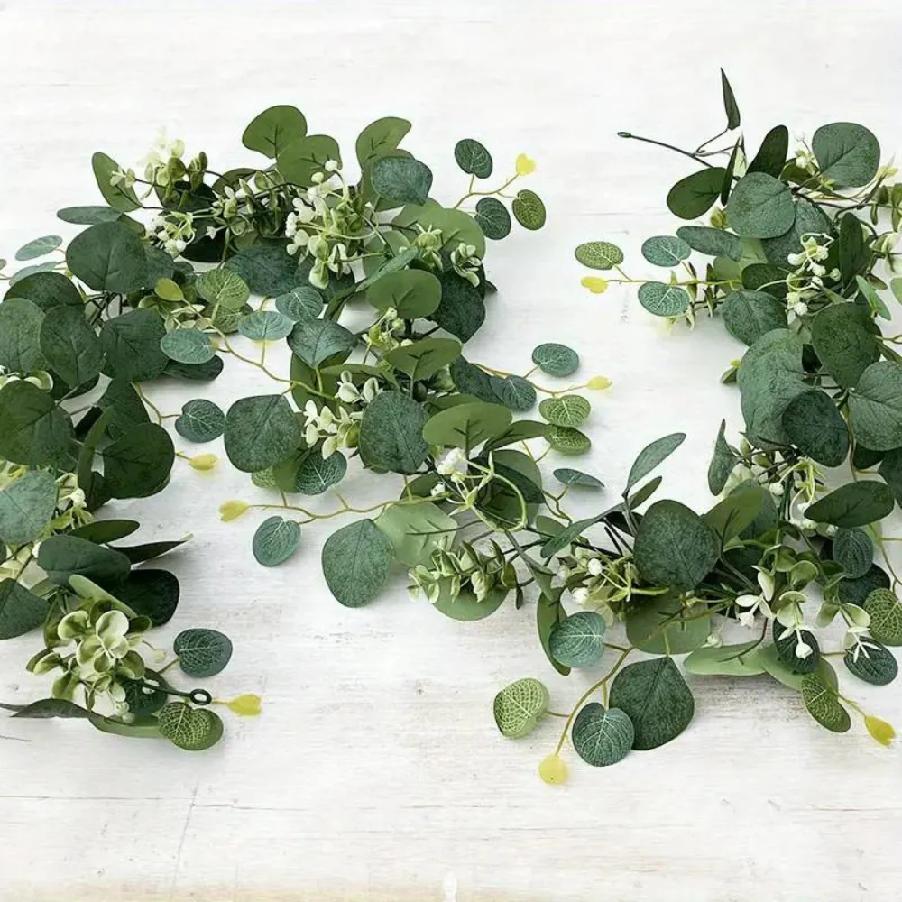 Elegant Decorative Faux Eucalyptus Garland - Image 5