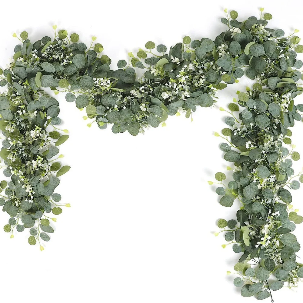 Elegant Decorative Faux Eucalyptus Garland - Image 6