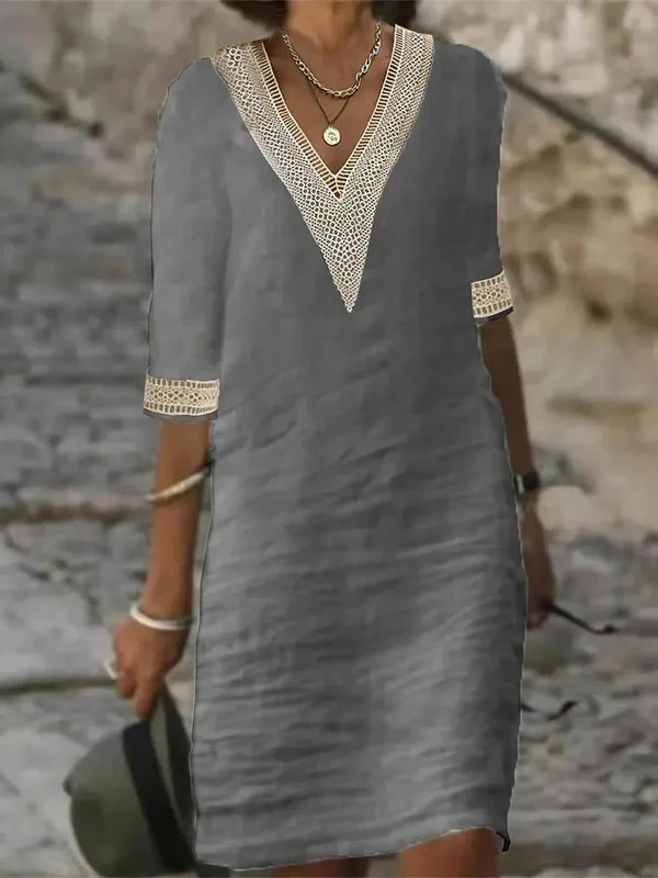 Elegant half-sleeve dress - Image 3