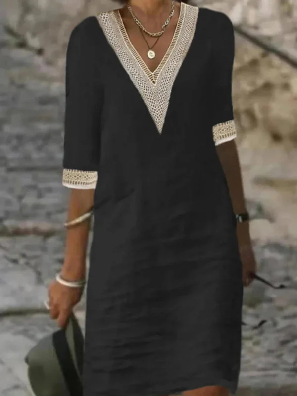 Elegant half-sleeve dress - Image 4