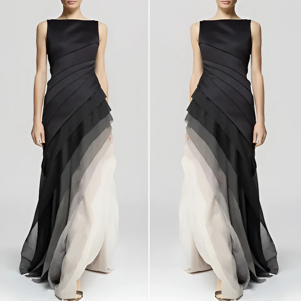 Elegant layered ombre dress - Image 2