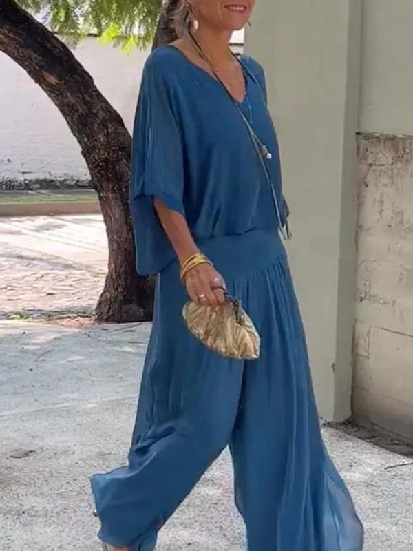 Elegant two-piece wide-leg chiffon pants - Image 6