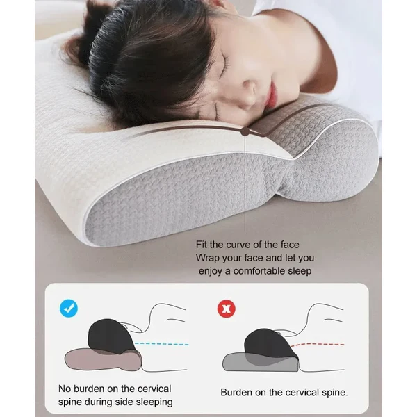 Ergonomic Goose Down Pillow, Cervical Support Comfort Down Pillow, Sleep Enhancing Pillow - Image 4